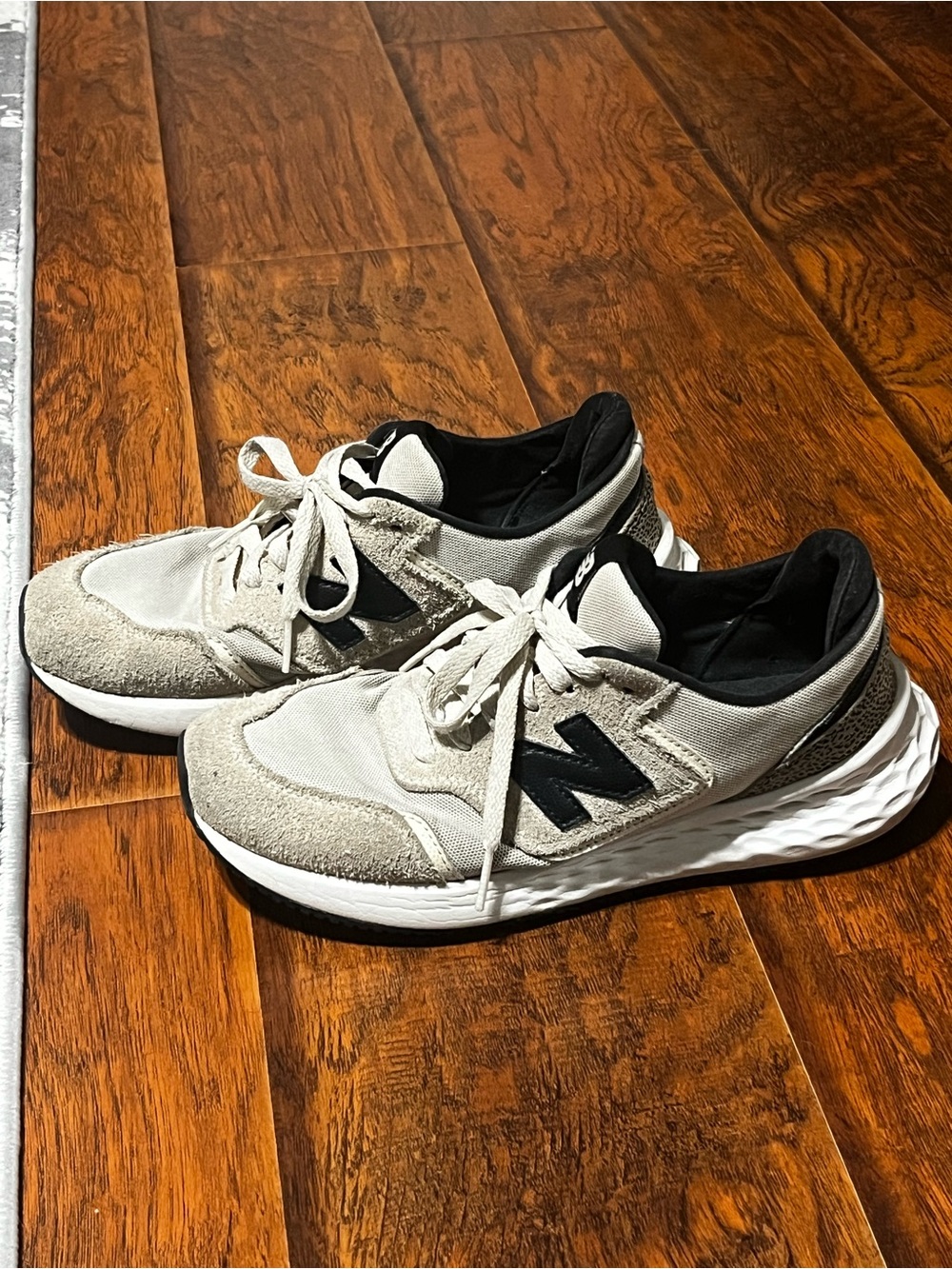 New Balance Neutral Beige and Black Runner Sneakers